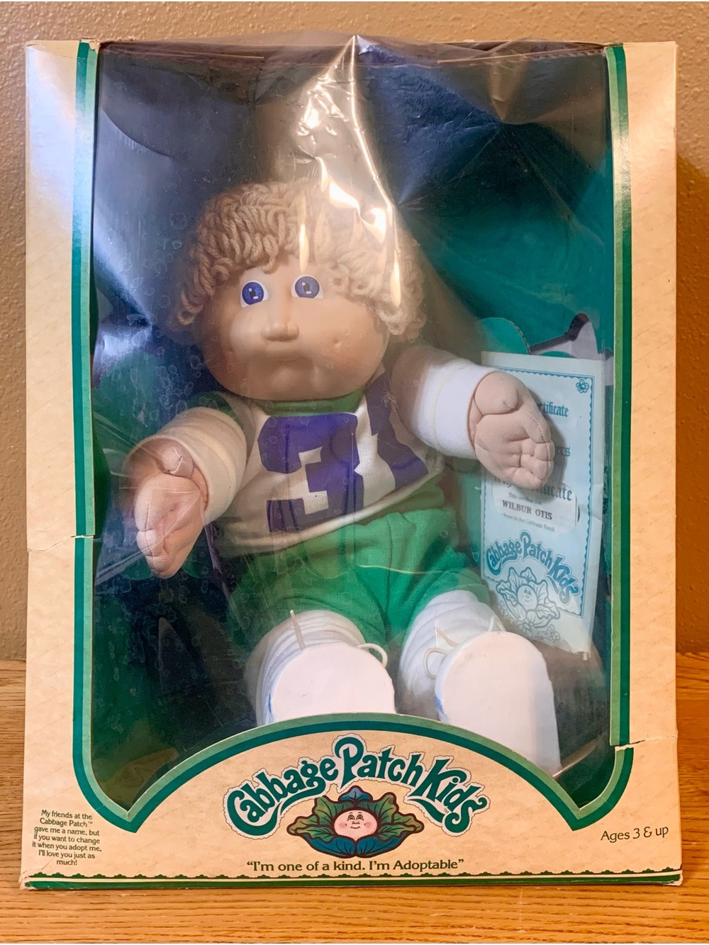 Vintage Cabbage Patch Kids Doll In Box HM2 Boy Brat Face WILBUR OTIS